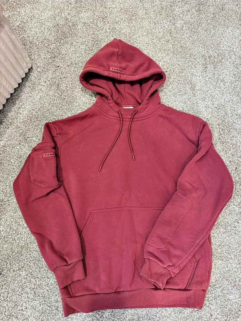 Comfort Fleece Hoodie in maroon Size Small